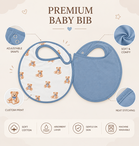 Baberos de Muselina para Bebé con Certificación GOTS, Baberos Suaves y Altamente Absorbentes para Bebés, Precio Económico al por Mayor - Product Image 2