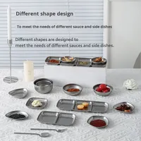 TGYW Petites coupelles à sauce divisées en acier inoxydable 304, robustes, pour sushi, sauce soja, café, apéritifs