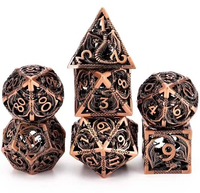 Set Dadu DND Polihedral Naga Terbang Ramah Lingkungan Tahan Lama dari Logam Paduan Seng