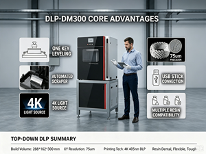 เครื่องพิมพ์สามมิติ DLP แบบอัตโนมัติ DM-300 ระดับอุตสาหกรรม ความละเอียดสูง ขนาดการพิมพ์ใหญ่ รับประกัน 1 ปี ใหม่ พร้อม USB/WiFi - Product Image 2