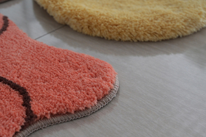 Conjunto de alfombrilla de baño con forma de jacquard de microfibra, estera antideslizante para inodoro, 3 uds. - Product Image 2