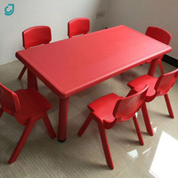 Ensemble table et chaise pour enfants de maternelle à prix abordable, mobilier de classe, table et chaise rectangulaires en plastique pour écoliers à vendre