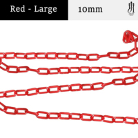 Chaîne de barrière en plastique robuste de 6 mm/8 mm/10 mm rouge/blanc/jaune/noir, matériau PE durable, chaîne de sécurité en plastique