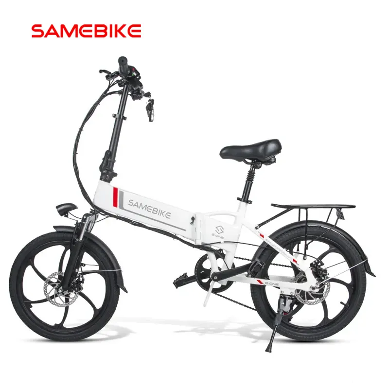 새로운 오리지널 SAMEBIKE 20LVXD30 접이식 전기 자전거 350W 모터 오토바이 전자 자전거 고속 35 km/h 20 인치 2 인용 자전거