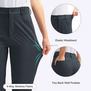 Pantaloni da ginnastica Design OEM da donna pantaloni da Golf neri antirughe a tinta unita pantaloni da donna