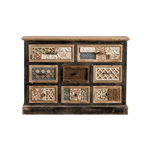 Mediterranean Style Vintage Wooden <b>Chest</b> Of Drawers Solid Wood Entryway <b>Storage</b> Cabinet Rectangle Durable Versatile - Product Image 5