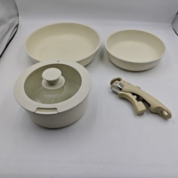 Ensemble de 5 ustensiles de cuisine de luxe de haute qualité en pierre Maifan avec poignée détachable