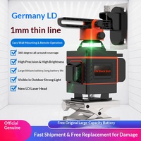 Nouveau niveau laser vert avec alignement automatique, dispositif de fixation murale, 12 lignes, alimentation AC/DC double usage, largeur de ligne 1mm/5m