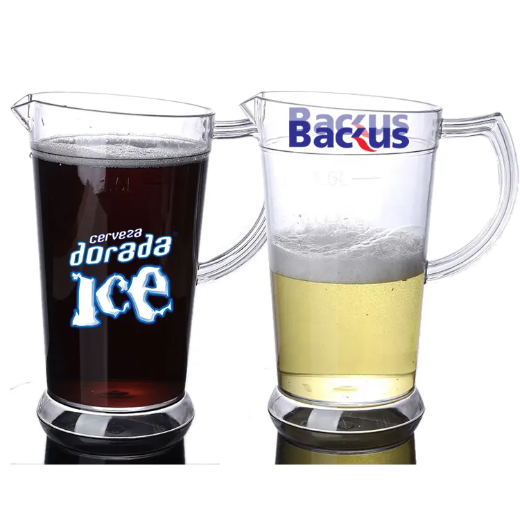 Factory Hot Sell Food Grade Plastic Beer Jar Glass 1.5L Water Filter Pitcher Beer Pitchers Jar For Beer Bar Use