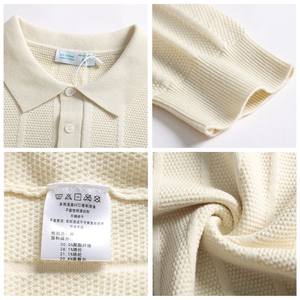 Chemise Homme Grande Taille Smart Casual en Tissu Tricoté Infroissable à Manches Longues avec Logo Avant en Mélange CV/PES/PA Boutonnée - Product Image 2
