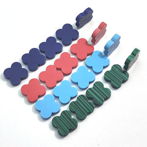 Pierre de trèfle à quatre feuilles en œil de tigre jaune 12x12x2mm - Product Image 4