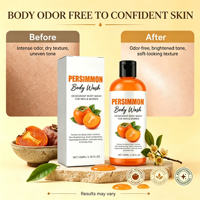 Gel Douche Nettoyant et Purifiant Doux au Tanin de Kaki Naturel, Végétalien et Écologique, Marque Blanche, pour Hommes et Femmes