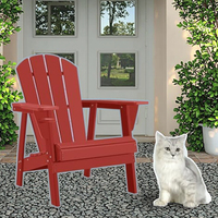 Chaises Adirondack tout temps en HDPE rouge classique Mobilier d'extérieur polyvalent pour l'utilisation du foyer de jardin patio
