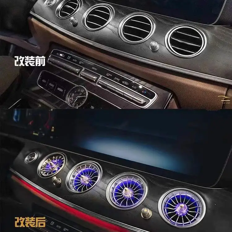 Auto vorne und hinten leuchtender Turbinen luft auslass 64-Farben-Blendatmosphärenlicht geeignet für Mercedes-Benz E-Klasse W213 2021
