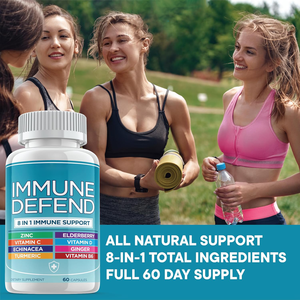 8 en 1 capsules d'échinacée suppléments de rappel immunitaire avec zinc, vitamine C, vitamine D3 curcumine au curcuma - Product Image 2