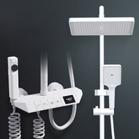 Ensemble de douche de salle de bain mural chaud et froid système de luxe pluie pluie douche mélangeur ensemble extérieur Piano douche robinet ensemble système