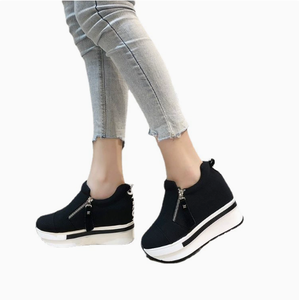 2026 NUOVE <span class=keywords><strong>Sneakers</strong></span> Casual da <span class=keywords><strong>Donna</strong></span> con <span class=keywords><strong>Zeppa</strong></span> Interna Traspiranti e Vulcanizzate, Scarpe con Tacco Nascosto e Rialzo Interno, Modello Slip-on - Product Image 4