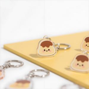 Benutzer definierte Lebensmittel Bulk Clear Glitter Epoxy Anime Schlüssel bund Werbe Kunststoff Acryl Cartoon Style Charm Schlüssel bund - Product Image 4