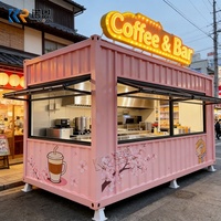 Café en conteneur préfabriqué, café moderne en conteneur, kiosque en conteneur pour la vente en marché de rue