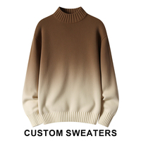 Pull en tricot à col mi-haut pour homme, couleur dégradée personnalisée, esthétique Old Money |   Coton 100% de qualité supérieure, logo personnalisé OEM/ODM, faible MOQ