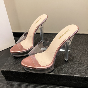 Zapatos de Plataforma de 11CM/13CM/15CM, Sandalias Transparentes de Tacón Alto para Mujeres y Señoras - Product Image 2