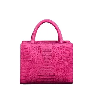 Chic lady crocodile l tote bags donna borse moda in pelle rosa caldo marca New York elegante borsa da donna con cinturino lungo