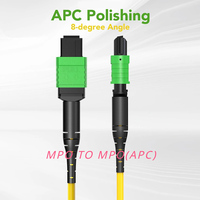 Kabel Fiber MPO ke MPO (APC) 2M 10G/40G OS2 Single Mode 8 Strand MPO/MTP Tipe B LSZH untuk Kotak Transisi MPO