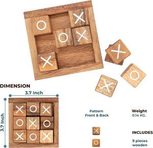 Jeu de société Tic Tac Toe, jeu de table, casse-tête, jeu de stratégie, puzzle, <span class=keywords><strong>d</strong></span>écoration de table basse, jouet éducatif, jeu de voyage - Product Image 2