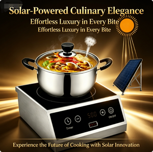 Table <span class=keywords><strong>de</strong></span> <span class=keywords><strong>cuisson</strong></span> à induction solaire DC 24V 30Ah avec batterie intégrée, 600W, en acier inoxydable, portable, pour extérieur, camping-car, urgence, avec minuterie - Product Image 4