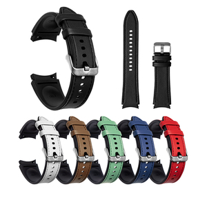 Eraysun pour <span class=keywords><strong>Samsung</strong></span> <span class=keywords><strong>Galaxy</strong></span> <span class=keywords><strong>Watch</strong></span> <span class=keywords><strong>4</strong></span> Classic 46mm 42mm/<span class=keywords><strong>Galaxy</strong></span> <span class=keywords><strong>Watch</strong></span> <span class=keywords><strong>4</strong></span> 40mm 44mm Sport Cuir + Bandes Silicone - Product Image 1