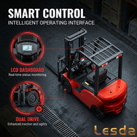 LESDA CPD Source Factory - Vente directe usine Chariot transpalette électrique tout-terrain 2,5 tonnes en acier avec batterie au plomb et pneus pleins