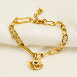 ZOGXIN Gold Geometric Chain Bracelet With Sun Pendant For Women Gift Jewelry - Product Image 2