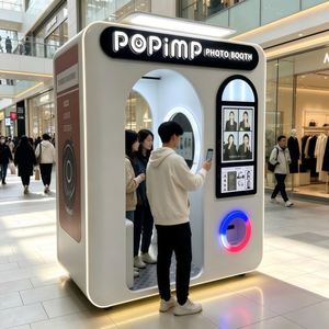 Nouvelle borne photo de luxe en libre-service entièrement fermée, kiosque selfie à impression instantanée, photomaton de style coréen, distributeur automatique - Product Image 4