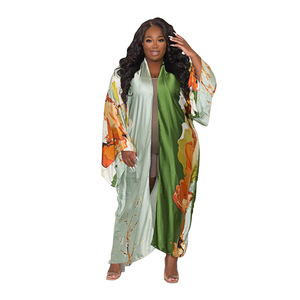 Giacche in Seta Stampate a Maniche Lunghe per Donna, Tendenza Streetwear, Cappotti Lunghi Casual e Larghi, OEM ODM - Product Image 4