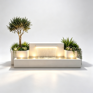 Fuente de Agua Circulante Tipo Cascada Decorativa H175, Resistente a los Rayos UV, Impermeable, Decoración de Paisaje Feng Shui para Jardín Exterior - Product Image 1