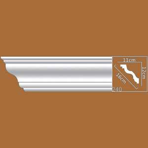 고밀도 폴리우레탄 내부 벽 패널 장식 플레인 코니스 스커팅 보드 몰딩 방수 난연제 - Product Image 4