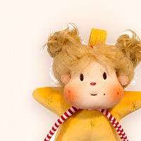 Coussin en forme d'étoile personnalisé en peluche, avec tresses blondes dorées et canne en sucre, vente en gros