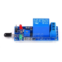 Modul Sensor Api dan Modul Relay dalam Satu Unit, Alarm Kebakaran, Deteksi Api dan Cahaya Api, 5v/12v