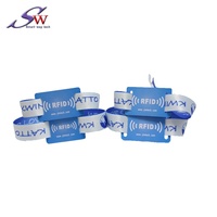 Bracelet en tissu élastique PVC NFC couleur personnalisée, tissé, extensible pour enfants, avec puces RFID T5577 EM4305 pour festivals et hôtels