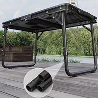 Table pliante extérieure Portable avec Table de gril en aluminium de bureau en maille pour pique-nique Camping Table de gril pliante en métal Durable