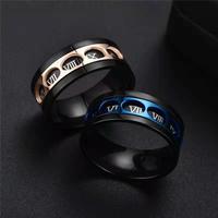 Bague rotative creuse en acier inoxydable Titane personnalisé Bijoux pour hommes et femmes en gros
