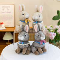 Peluche Lapin Réaliste en Gros, Jouet en Peluche Doux et Moelleux, Lapin Assis Réaliste, Poupée en Peluche pour Enfants, Cadeau Apaisant pour le Sommeil, Décoration Maison