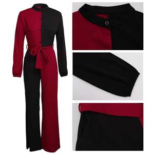 MJX5329 Combinaison à la mode avec lettres imprimées pour femmes Combinaisons larges et <span class=keywords><strong>sexy</strong></span> pour femmes Combinaison une pièce à imprimé léopard - Product Image 6