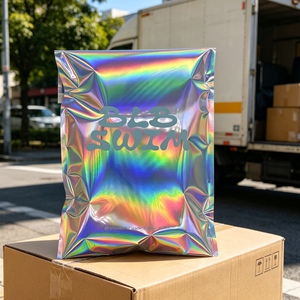 Bolsas de Envío de Aluminio Láser con Logotipo Personalizado, Bolsas de <span class=keywords><strong>Correo</strong></span> Metálicas Brillantes Holográficas para Ropa - Product Image 1