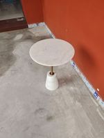 Meubles en pierre de luxe salle de dessin métal haut or petite table d'appoint avec fond en marbre noir