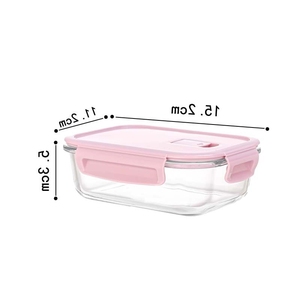 Hộp giữ tươi bằng thủy tinh borosilicate cao cấp, kín hơi, dùng được trong lò vi sóng, thích hợp cho văn phòng, trường học, sinh viên, đựng thức ăn, dung tích 410ml - Product Image 3