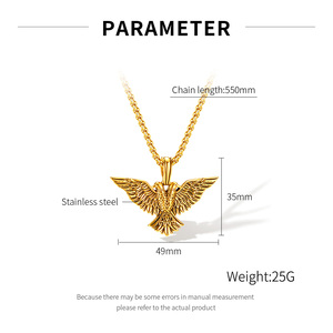 Collana con ciondolo con ali d'aquila in stile Punk Hip-Hop stile Punk permanente collana con ciondoli per gioielli - Product Image 6