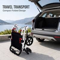 Silla de Ruedas Manual Ultraligera Portátil de 7.7 kg, Plegable, de Aleación de Aluminio, para Viajes y Transporte, con Sistema de Amortiguación, 100 kg