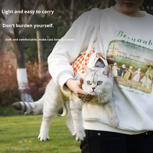 Modern Pet <b>Cat</b> Canvas Single Shoulder Strap Outdoor Portable Handheld Crossbody <b>Cat</b> Bag Anti-escape Supplies VC Orange - Product Image 2