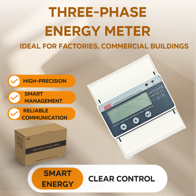 Smart Three-Phase Rail-Mounted 4-Wire Electronic Energy Meter 3*220/380V CT Input RS485 Protocol Modbus-RTU/DL/T645-2007 Class